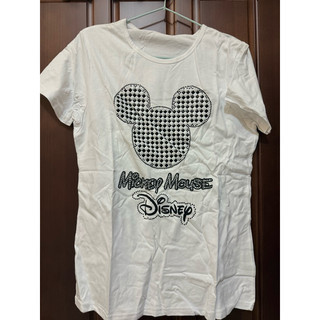（全新）純棉Disney白色米奇貼鑽短T
