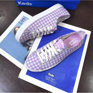 零碼特價🉐️潮牌Keds 鳶尾花紫色格紋 帆布鞋👟休閒鞋👟小白鞋