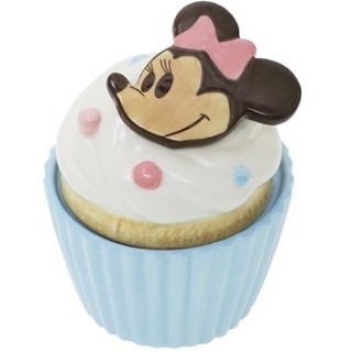 【迪士尼正版】Minnie 杯子蛋糕陶瓷收納盒 卡通甜點小物盒 飾品罐 擺飾收藏盒 陶瓷