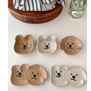 【TABLEWARE】現貨2天出貨▾器皿專售 可愛小狗調味盤 醬油碟 沾醬碟 陶瓷 小碟 味碟 小菜碟 醬料碟 碗盤