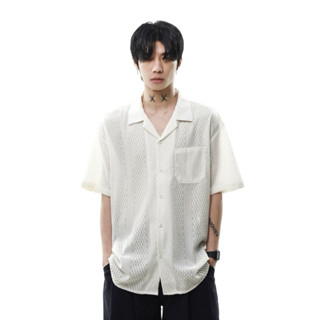JPD STORE｜美式 復古 古巴領 肌理感 鏤空 襯衫