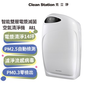 CleanStation 克立淨 智慧雙層電漿滅菌空氣清淨機 A81(出風口0檢出 醫療級電漿專利 清淨機)