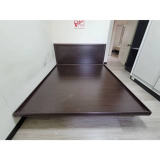 香榭二手傢俱*胡桃木色 雙人特大6x7尺收納正掀床組-尾掀床架-king size掀床-床板-床框-床底-床箱-置物床