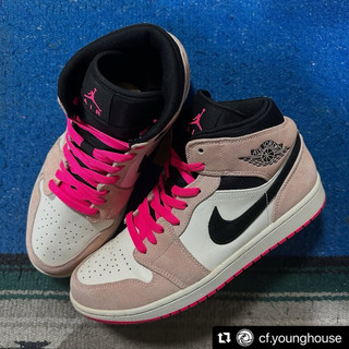 （中古品）Air Jordan 1 Mid ”Crimson Hyper Pink“ 852542-801 27cm
