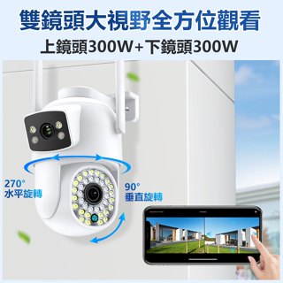 Yoosee 360度600萬雙鏡頭遠端攝影機 日夜全綵無線追蹤 有看頭APP戶外雲端監視器 可NVR 北美銷售冠軍