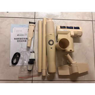（二手）SANSUI山水 輕淨吸迷你無線吸塵器 SVC-PP3 （櫻草淡黃） +除蟎吸頭