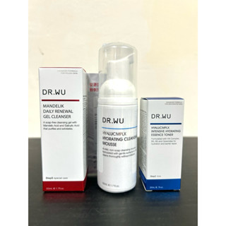 DR.WU 杏仁酸溫和煥膚潔膚露 50ML / 玻尿酸保濕潔顏慕斯 50ML / 玻尿酸保濕精華化妝水 20ML