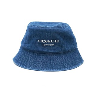COACH 經典刺繡LOGO牛仔漁夫帽 水桶帽 藍色 CAA63 DEN-M/L 【全新福利品】
