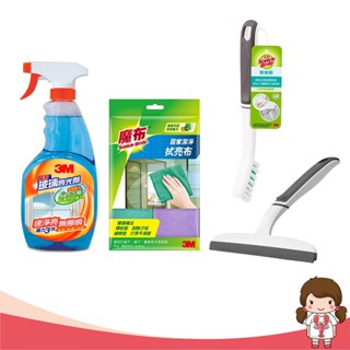 【蝦妹代購】【衛浴清潔推薦】3M 百利 無痕清潔 玻璃 EVA掃把 刮水 刷子 雙層刮刀 隙縫刷 拭亮布 玻璃亮光劑