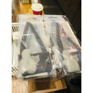 現貨 星巴克 Starbucks 灰貓 粉紅 藍貓 尾巴 屁屁 便利單杯提袋 杯套
