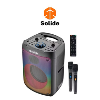【solide索力得】多用途卡拉ok擴音機 贈無線麥克風 藍芽5.0連線 全綵led情境燈 高靈敏揚聲器 sol-602