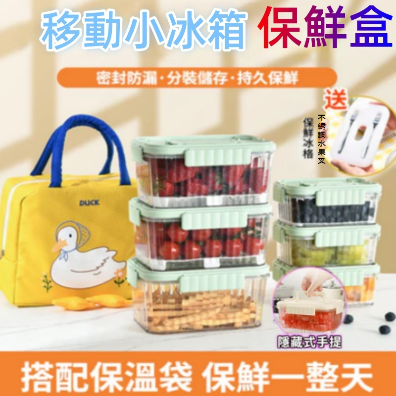隔日達🚀保鮮盒 移動小冰箱 帶冰格 食品保鮮盒 冰箱保鮮盒 防潮 防氧化 密封保鮮冷凍保鮮盒 冰箱收納 手提餐盒 收納罐