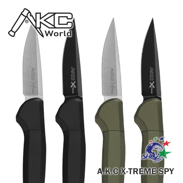 AKC - X-TREME SPY 水洗D2鋼 6061-T6航太鋁柄滑蓋式彈簧工具刀 SPY-XX 多色 - 詮國