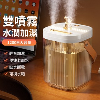 加濕器【18K加濕器】2L大容量 孕嬰兒可用 桌上型USB插電 輕音噴霧 附夜燈 臥室家用 辦公室 空調房 臺灣現貨