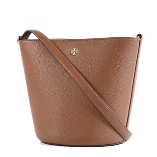 TORY BURCH BLAKE 荔枝紋磁釦肩背/斜背二用水桶包-焦糖色 【美國正品現貨】