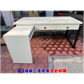 二手傢俱家電收購 L型馬鞍皮革主管桌 ▪ 中古傢俱家電回收辦公桌工作桌電腦桌鴨鴨書桌辦公桌化妝臺鏡臺化妝桌餐椅
