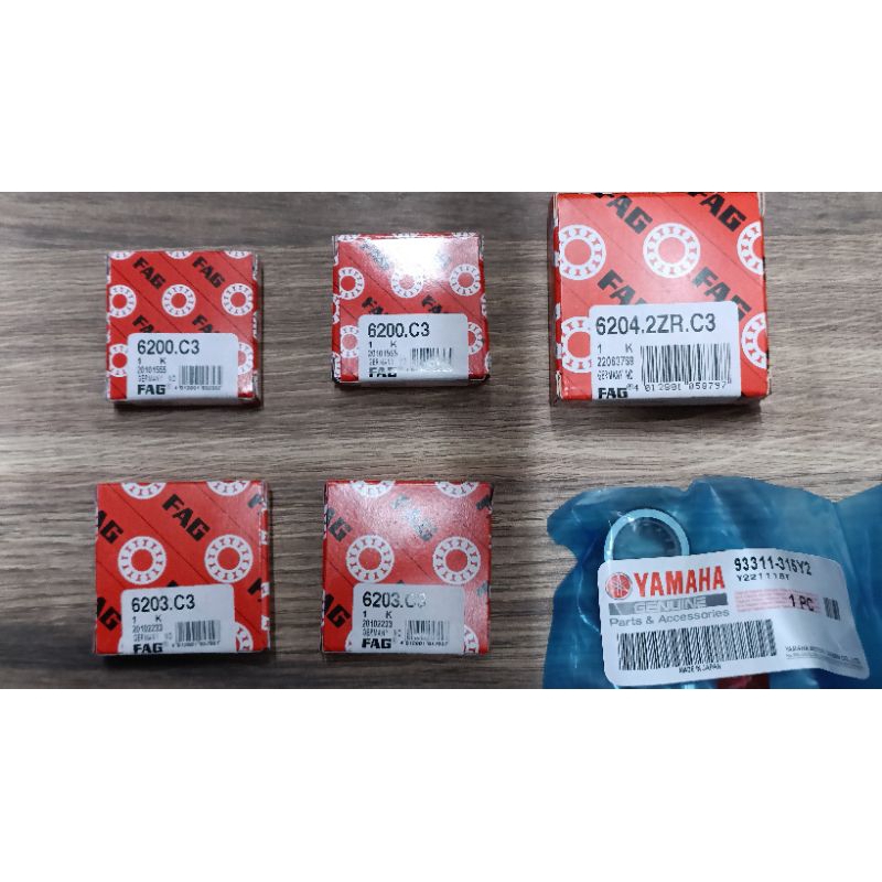 德國FAG高轉速齒輪箱培林，一套6顆，RS100/CUXI100/RSZ/YAMAHA100車系