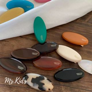 現貨奶白/極光白/焦糖棕❣️Ms.kids韓國代購 可愛小橢圓髮夾邊夾｜ins博主款fever