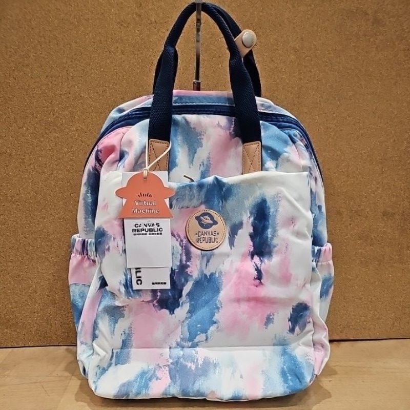 CANVAS REPUBLIC帆布共和國彩繪防潑水後背包，手提雙肩包～全新品實拍！