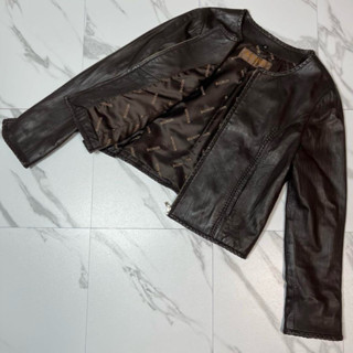 女款BALMAIN PARIS 小羊皮拉鍊夾克 皮衣外套