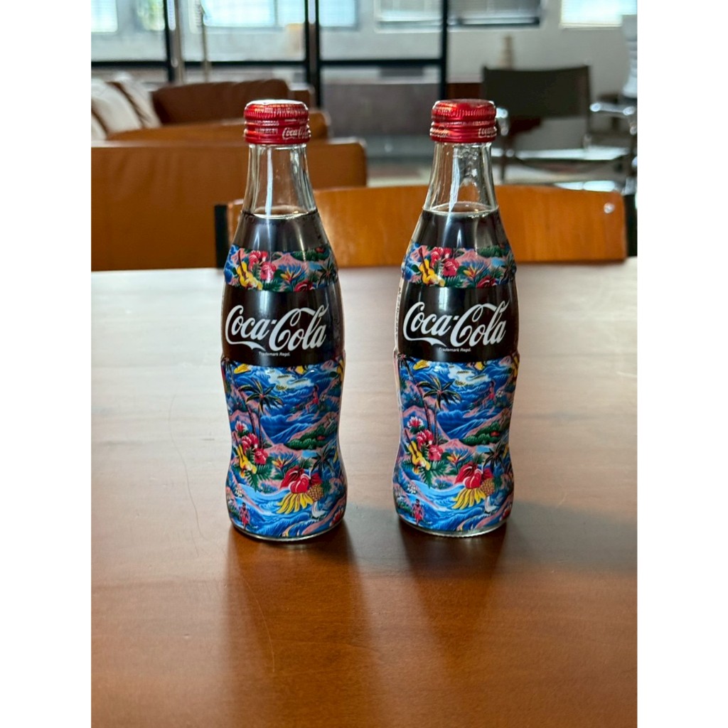 可口可樂cocacola 夏威夷復古瓶 藍色瓶子 收藏品