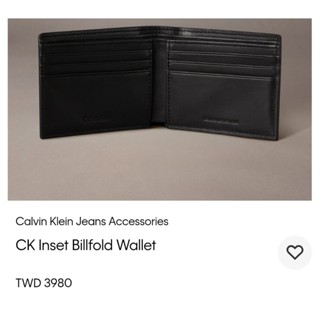 全新真皮錢包皮夾-CK Inset Billfold Wallet-billfold 4d1012g
