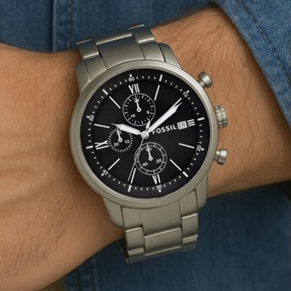 【WANgT】【FOSSIL】BQ1000 簡約 真三眼 夜光指標 帶計時 不鏽鋼 石英錶