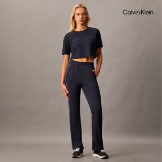 【Calvin Klein】 CK Sport Icon 經編喇叭運動褲 黑色