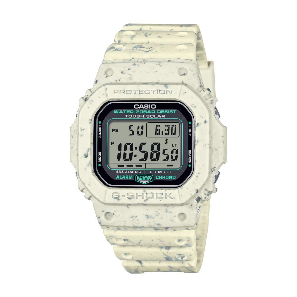 【CASIO 卡西歐】G-SHOCK 太陽能電力 獨特米白 永續時尚 經典方型 G-5600BG-5_43.2mm