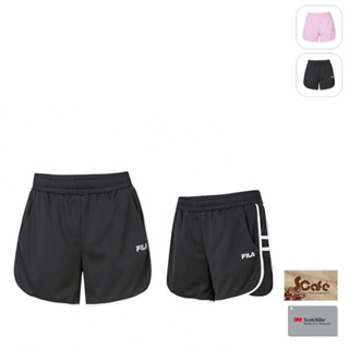【FILA】女性 抗UV 吸濕排汗 針織運動短褲-黑色 5SHY-1326-BK