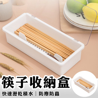 廚房防塵餐具透明收納盒 帶蓋 筷子籠 瀝水收納盒 瀝水置物架 廚房置物架 筷子勺子收納盒 化妝品收納盒 收納盒
