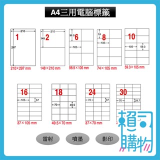 龍德 A4三用電腦標籤 (100張/包) 電腦標籤 標籤貼紙 標籤紙 標籤 貼紙 影印紙 A4 【賴司購物】