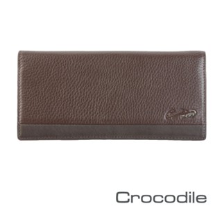 【寧寧精品】臺中35年皮件店 Crocodile保用十年百貨專櫃正品 小牛皮黑色男用長皮夾 真皮咖啡色男用長夾 855