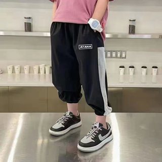 臺灣發貨+預購 男童運動褲 九分褲 新款夏季韓版網眼速乾透氣女童褲子兒童防蚊褲童裝 90-160CM