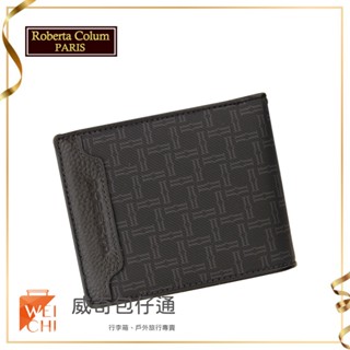 【Roberta Colum諾貝達】男用皮夾 短夾 專櫃皮夾 進口牛皮配乳膠短夾 (28902-黑色)【威奇包仔通】