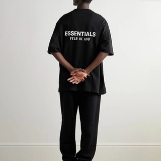 新款✨Fear of god essentials 小字母短袖印花T恤 印花背後LOGOT恤 FOG短袖 男女同款