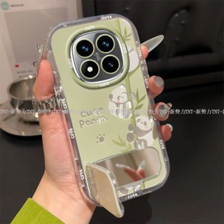 熊貓鏡子支架 redmi 紅米 Note 14 Pro+ 5G 手機保護殼 紅米 note14pro 手機殼 防摔殼