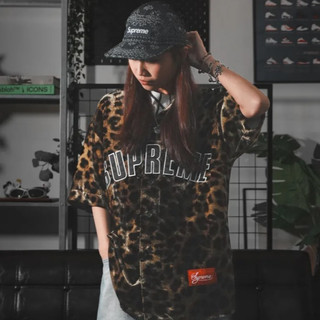 【SUPREME】Supreme SS25 Week10 棒球衣 黑/豹紋 Velvet Baseball Jersey