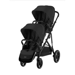 Cybex 德國 Gazelle S 新款黑管黑布 雙胞胎推車(推車+置物籃+第二座椅) 二手 9成新
