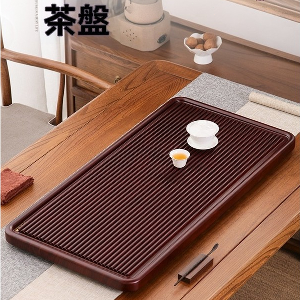乾泡茶盤 電木款茶盤 泡茶瀝水盤 排水式家用茶盤 客廳功夫茶具套裝茶盤 泡茶盤 簡約現代整塊茶託實木茶臺 茶托盤