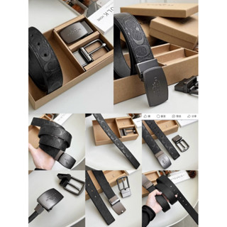 COACH美國outlet正品新款男士壓紋C扣皮帶禮盒