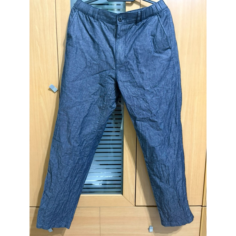 Uniqlo 亞麻混紡休閒長褲 編號470598 M號