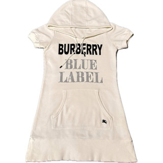 日本🇯🇵Burberry blue label 白色帽T長版上衣38-二手出清