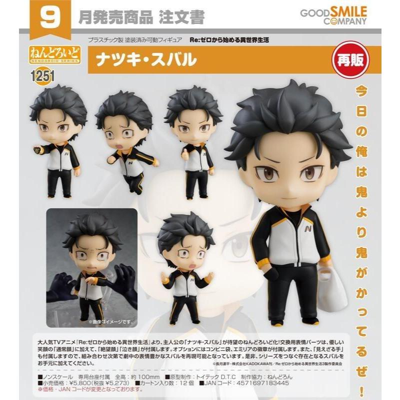 Beau特佛toys 9月預購 代理 GSC 黏土人 1251 Re:從零開始的異世界生活 菜月昴 再販 0609