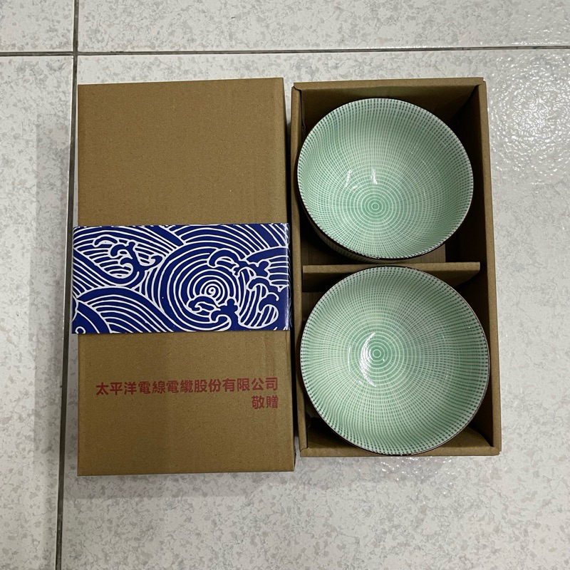 日式瓷碗二入 太平洋電線電纜股東會紀念品 太電