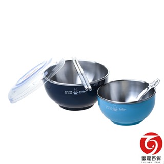 特價品 香醇2入組 不鏽鋼隔熱碗(塑膠蓋) 附湯匙筷子上蓋 國小國中必備 學童組 現貨 雷霆百貨 Y216S