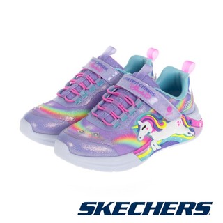 【SKECHERS】女童系列 燈鞋 UNICORN CHASER - 302298L - 粉紫LVMT