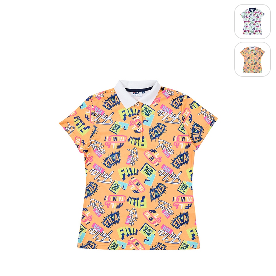 【FILA】女性 GOLF 高爾夫 短袖POLO衫-橘色 5POY-2815-OR