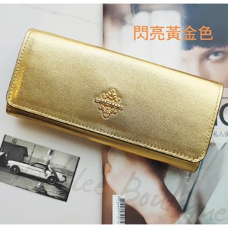 【真牛皮】 黃金色/香檳金 招財錢包 財運皮夾 女用長夾* 淺金 黃金 拉鍊暗袋錢包 真皮牛皮 財源滾滾好運來
