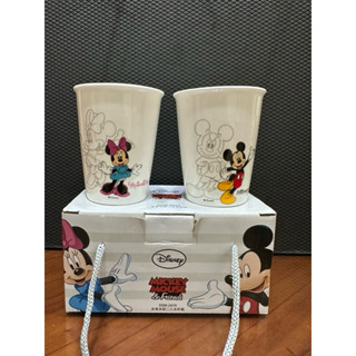 【兩點一曲線】 DISNEY MICKEY MOUSE&Friends 迪士尼 米奇的朋友 米奇米妮 二入水杯組 陶瓷杯